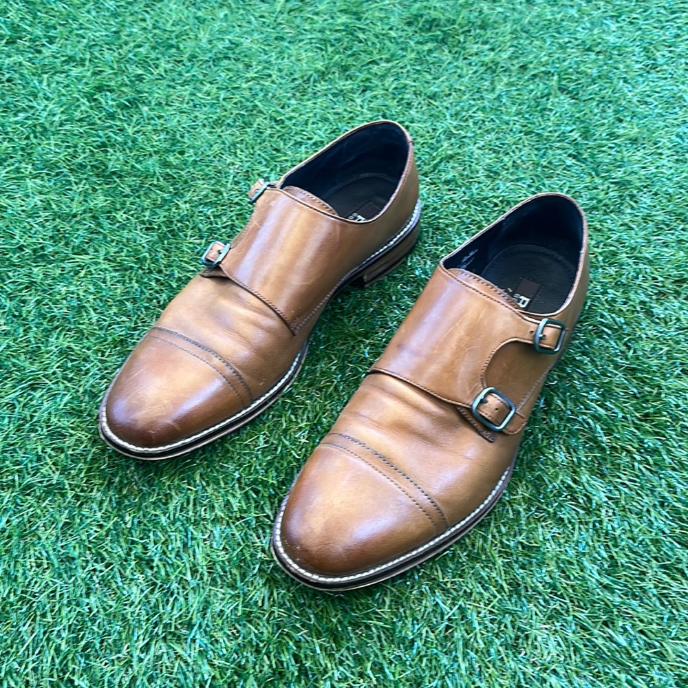 Gordon Rush Leather Cap-Toe Monk Strap Loafer